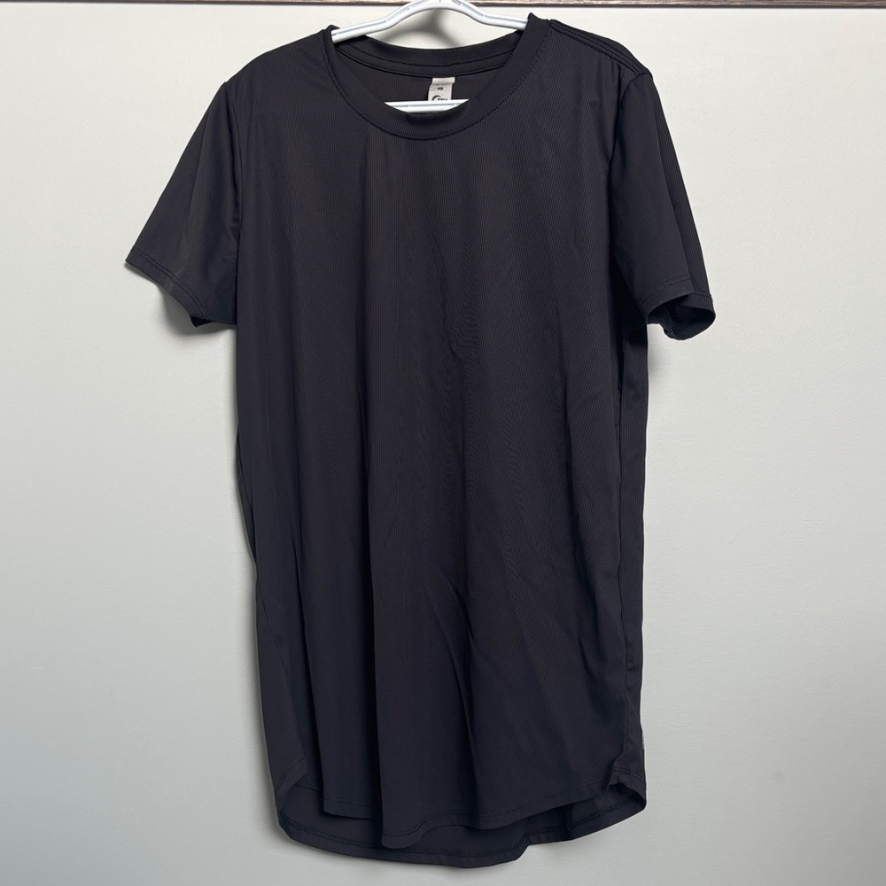 ZYIA Grey Short Sleeve Crew Tee - Active Top, size XS